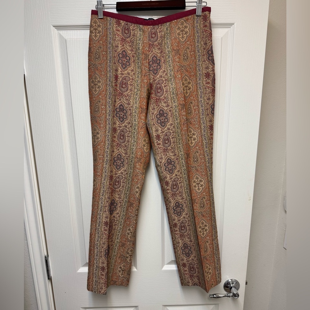 Retro Paisley Print Trousers
